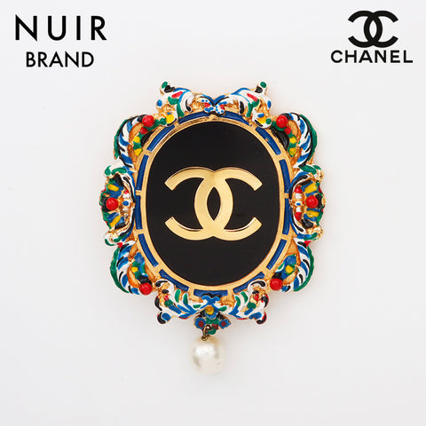 Chanel Emaille Anhänger Rocket Brosche Multicolor WS11914