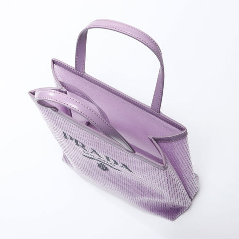 PRADA Small Sequin Mesh Tote Bag Purple WS11919