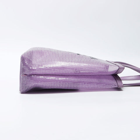 PRADA Small Sequin Mesh Tote Bag Purple WS11919