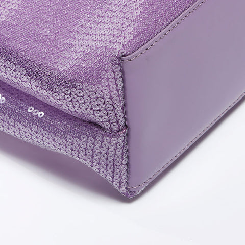 PRADA Small Sequin Mesh Tote Bag Purple WS11919