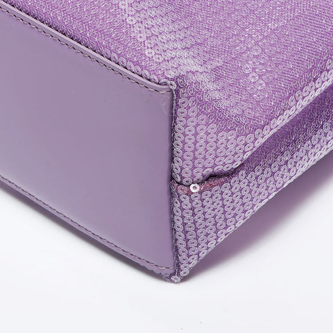 PRADA Small Sequin Mesh Tote Bag Purple WS11919