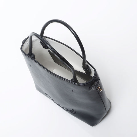 Chloe Micro Tote Bag Logo Leather Shoulder Bag Black WS11920
