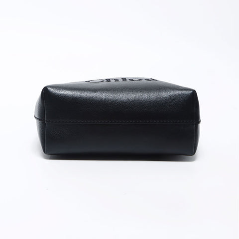 Chloe Micro Tote Bag Logo Leather Shoulder Bag Black WS11920