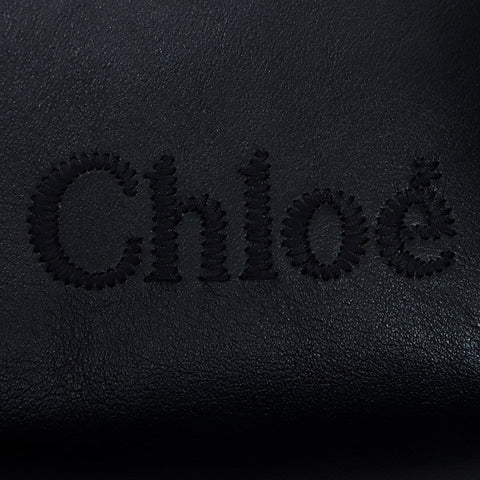 Chloe Micro Tote Bag Logo Leather Shoulder Bag Black WS11920