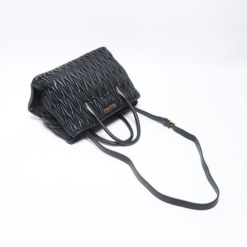 Miu Miu Miu Matterasse 2WAY Tote Bag Black WS11921
