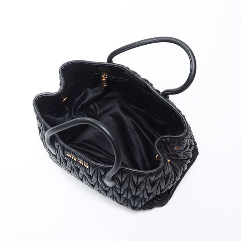 Miu Miu Miu Matterasse 2WAY Tote Bag Black WS11921