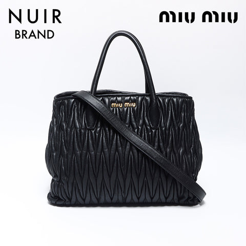 Miu Miu Miu Matterasse 2WAY Tote Bag Black WS11921