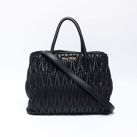 Miu Miu Miu Matterasse 2WAY Tote Bag Black WS11921