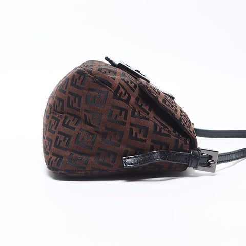 Fendi Zucchino Mamma桶迷你肩带棕色WS11924