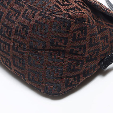 FENDI Zucchino Mamma Bucket Mini Shoulder Bag Brown WS11924