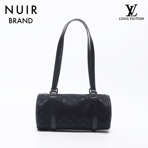 Louis Vuitton Satin Monogram Little Papillon Pouch Black WS11925