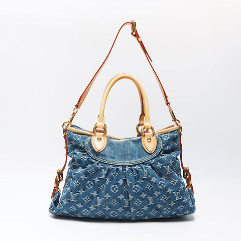 Louis Vuitton LOUIS VUITTON Neo Kabiy Denim Monogram 2way 2007 Shoulder Bag Blue WS11930