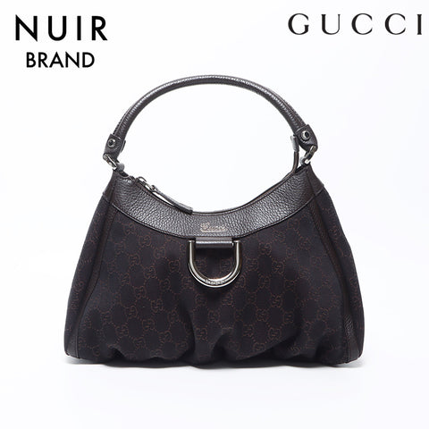 Gucci GG帆布银五金肩袋黑色深棕色WS11939