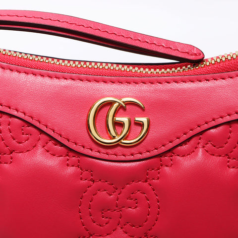 Gucci GG Metrasse链链皮革肩带粉红色WS11941