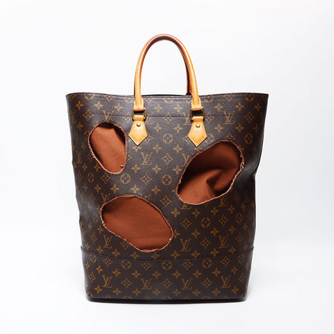 LOUIS VUITTON Comme des Garons Rei Kawakubo Monogram Holes MM Tote Bag Brown WS11942