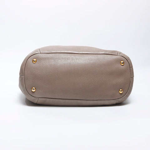 PRADA Cuir à 2 voies Logo fourre-tout beige WS11945