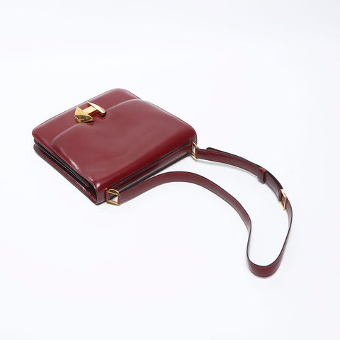 Hermes HERMES Sack Leather ⚪︎C engraved 1973 Shoulder bag Red WS11946