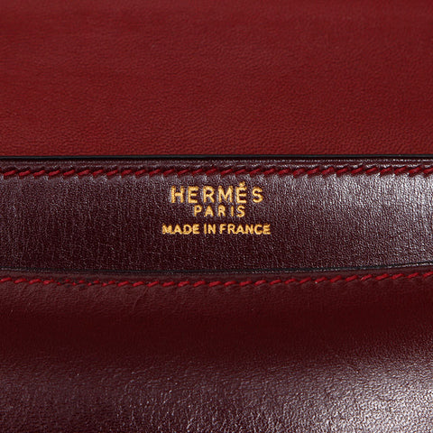 Hermes HERMES Sack Leather ⚪︎C engraved 1973 Shoulder bag Red WS11946