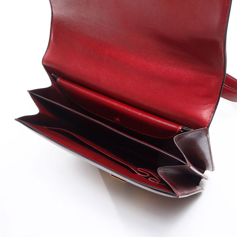 Hermes HERMES Sack Leather ⚪︎C engraved 1973 Shoulder bag Red WS11946