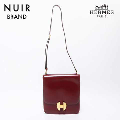 Hermes HERMES Sack Leather ⚪︎C engraved 1973 Shoulder bag Red WS11946