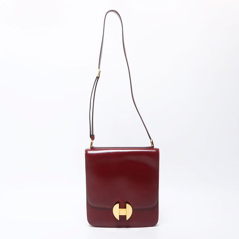 Hermes HERMES Sack Leather ⚪︎C engraved 1973 Shoulder bag Red WS11946
