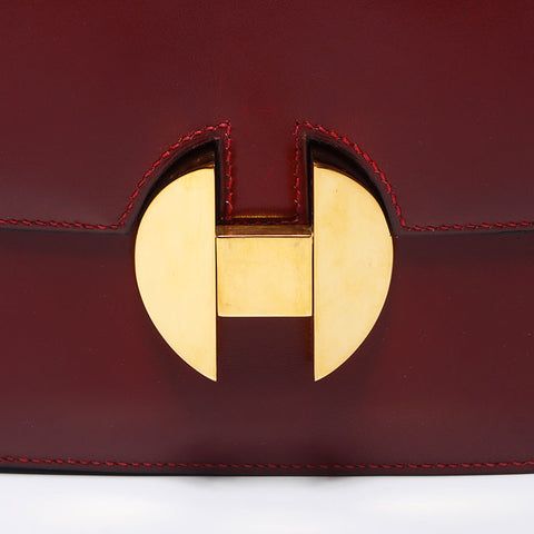 Hermes HERMES Sack Leather ⚪︎C engraved 1973 Shoulder bag Red WS11946