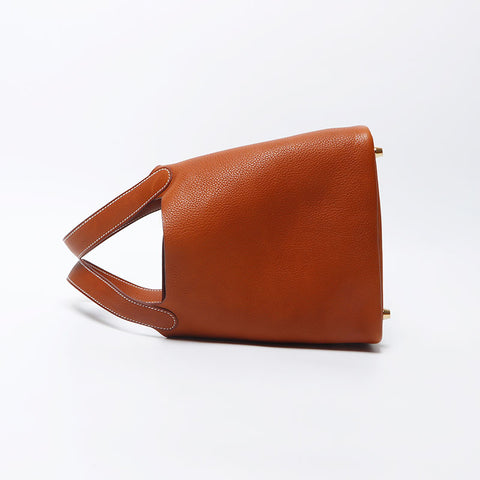 Hermes HERMES W engraved Picotin Lock PM Handbag Brown WS11947
