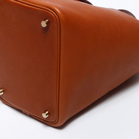 Hermes HERMES W engraved Picotin Lock PM Handbag Brown WS11947