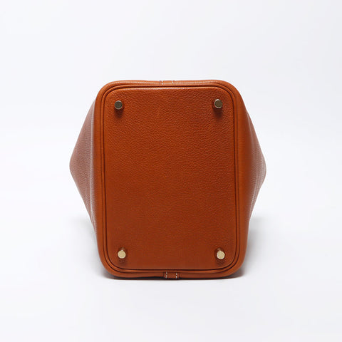 Hermes HERMES W engraved Picotin Lock PM Handbag Brown WS11947