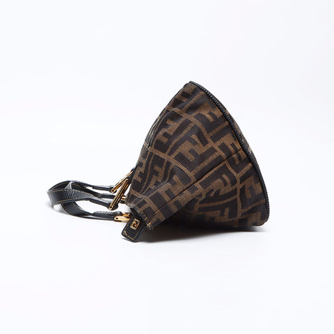 Hermes Zucca Canvas Satchel Handbag Brown WS11948