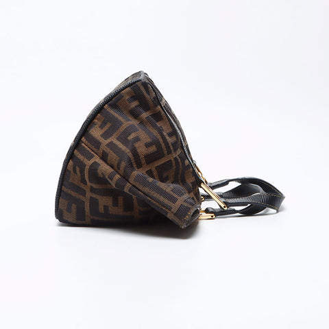 Hermes Zucca Canvas Satchel Handbag Brown WS11948