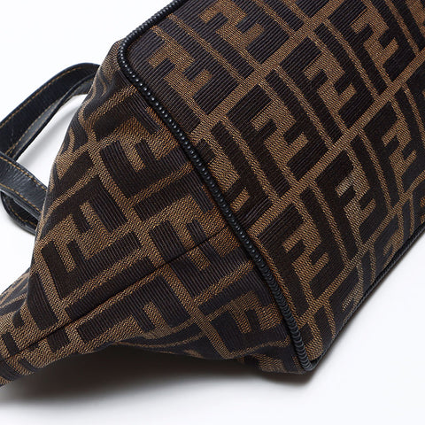 Hermes Zucca Canvas Satchel Handbag Brown WS11948