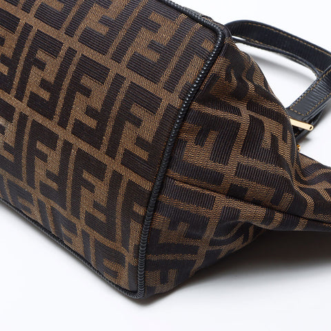 Hermes Zucca Canvas Satchel Handbag Brown WS11948