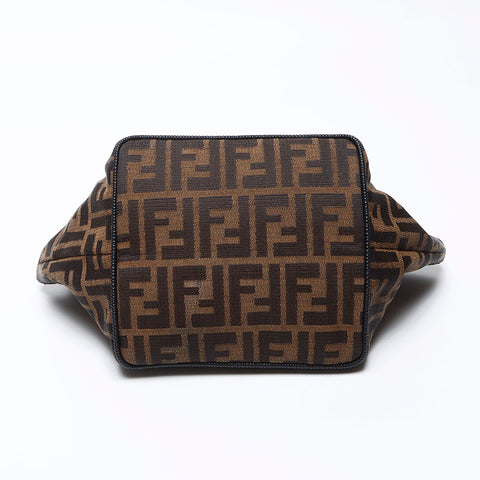 Hermes Zucca Canvas Satchel Handbag Brown WS11948