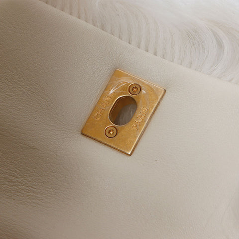 Chanel Eco Fur Mini Flap Chain 2023aw Shoulder Bag White WS11949