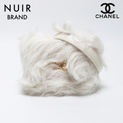 Chanel Eco Fur Mini Flap Chain 2023aw Shoulder Bag White WS11949