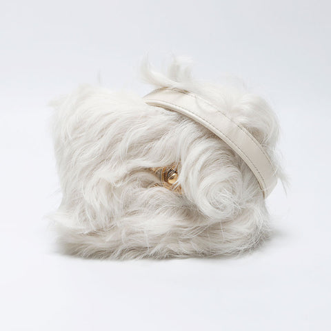Chanel Eco Fur Mini Flap Chain 2023aw Shoulder Bag White WS11949