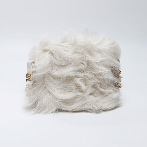 Chanel Eco Fur Mini Flap Chain 2023aw Shoulder Bag White WS11949