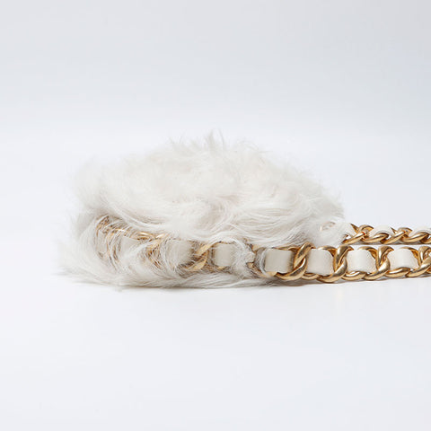 Chanel Eco Fur Mini Flap Chain 2023aw Shoulder Bag White WS11949