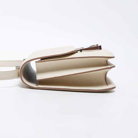 Hermes Constance Mini Silver Metal Fittings W Engraved 2024 Shoulder Bag White WS11950