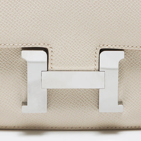 Hermes Constance Mini Silbermetallarmatur W Graviert 2024 Umhängetasche Weiß WS11950