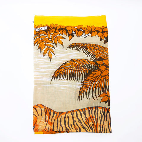 Hermes HERMES Large Tiger Tiger Cotton Scarf Orange WS11953