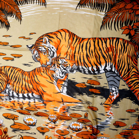 Hermes HERMES Large Tiger Tiger Cotton Scarf Orange WS11953