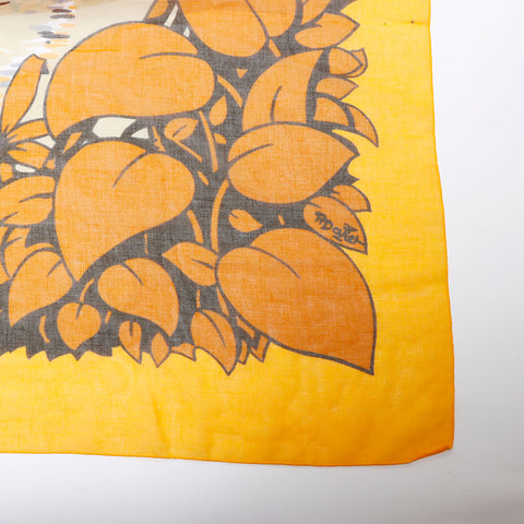 Hermes HERMES Large Tiger Tiger Cotton Scarf Orange WS11953
