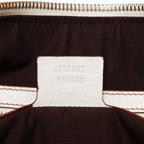 Gucci GG Canvas White Boston Shoulder Bag Beige WS11961