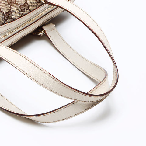 Gucci GG Canvas White Boston Shoulder Bag Beige WS11961