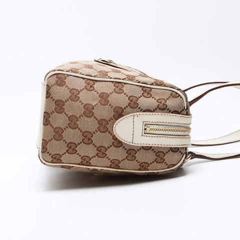 Gucci GG Canvas White Boston Shoulder Bag Beige WS11961