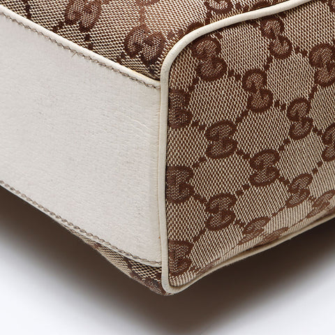 Gucci GG Canvas White Boston Shoulder Bag Beige WS11961