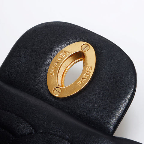 Chanel CHANEL No. 3 1994-1999 Decamatelasse Chain Shoulder Bag Black WS11963