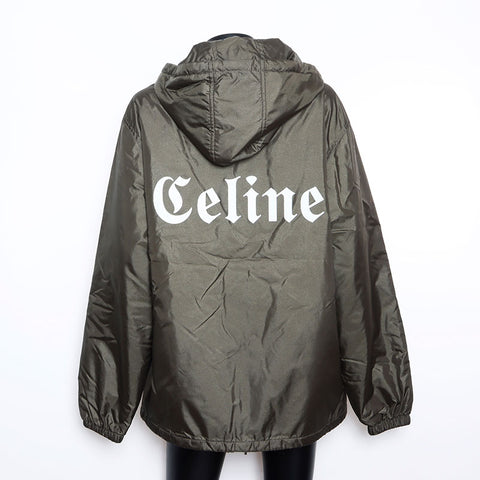 CELINE Size:44 Logo Light Nylon Jacket green WS11968